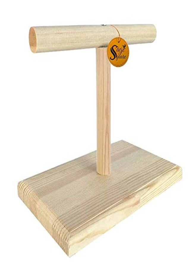 سايج سكوير طاولة تسلق خشبية طبيعية مربعة الشكل من خشب المريمية، مثالية للعب الطيور الصغيرة، تُوضع على القفص أو كقطعة إضافية. - Image 5